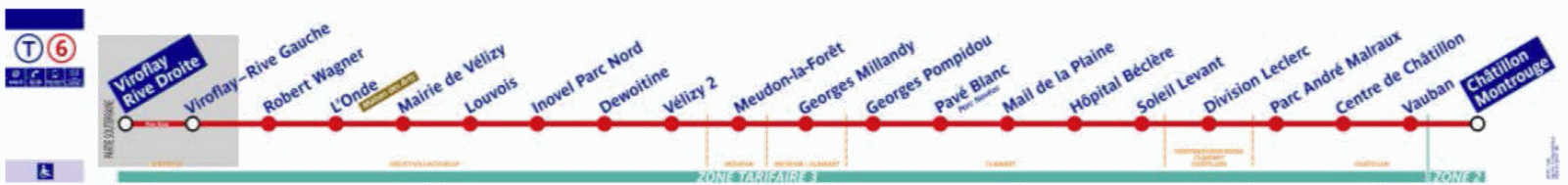 Plan de ligne RATP T6