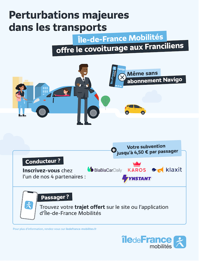 IDF-M covoiturage grèves 4 plates-formes partenaires